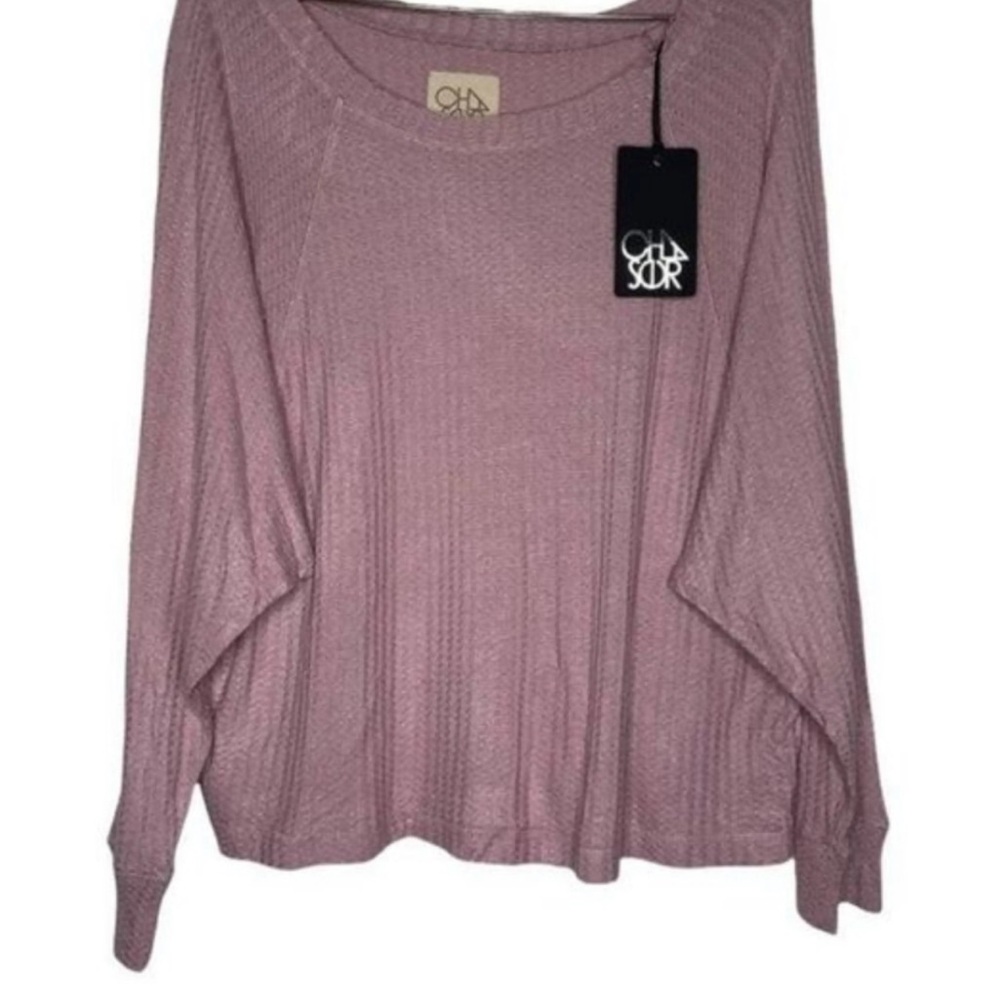 Chaser Vintage washed Thermal long sleeve Cropped Raglan . Size Small